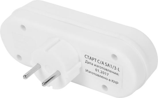 Разветвитель Старт SA1/3-L 3 розетки без заземления 10 А цвет белый