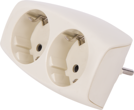 Разветвитель Эра SP-2e-I 2 розетки с заземлением 16 А цвет бежевый