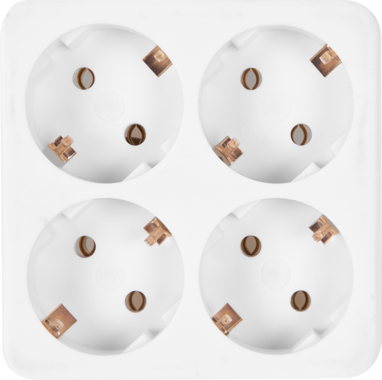 Разветвитель Старт SA1/4-Z 4 розетки с заземлением 16 А цвет белый