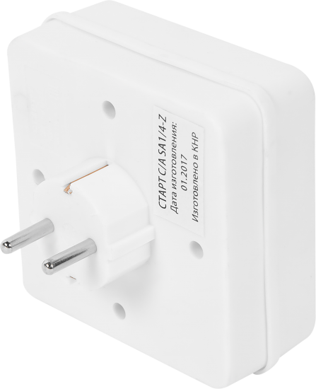 Разветвитель Старт SA1/4-Z 4 розетки с заземлением 16 А цвет белый