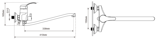Смеситель для ванны Ales универсальный однорычажный