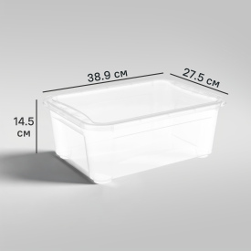 Ящик Кристалл 38.9x14.5x27.5 см 10 л пластик с крышкой цвет прозрачный
