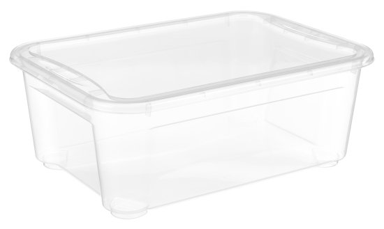 Ящик Кристалл 38.9x14.5x27.5 см 10 л пластик с крышкой цвет прозрачный