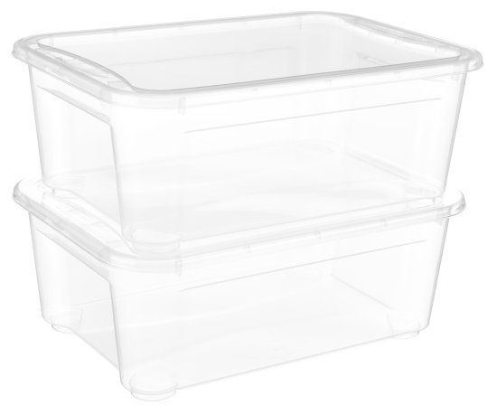 Ящик Кристалл 38.9x14.5x27.5 см 10 л пластик с крышкой цвет прозрачный