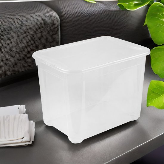 Ящик Кристалл 38.9x28.6x27.5 см 22 л пластик с крышкой цвет прозрачный
