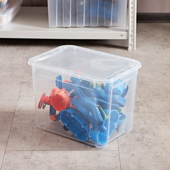 Ящик Кристалл 38.9x28.6x27.5 см 22 л пластик с крышкой цвет прозрачный