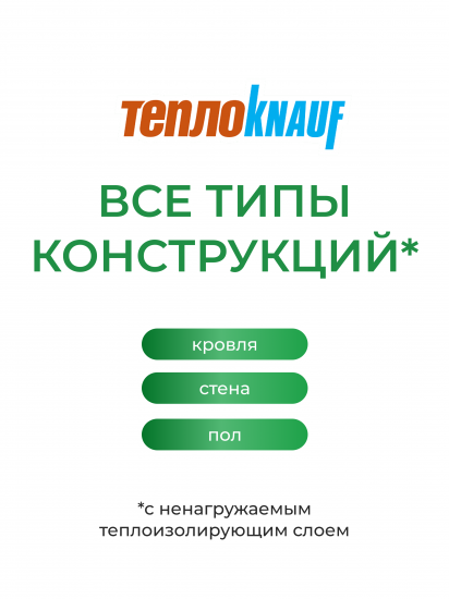 Утеплитель Knauf Insulation ТеплоKnauf Extra Кровля/стена/пол 50 мм 10 шт 600x1000 мм 6 м²