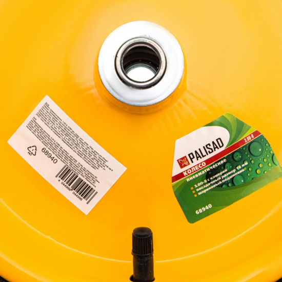 Колесо для тачки пневматическое Palisad 689843/689823, размер 3.00-8, диаметр втулки 16 мм. D360 мм.