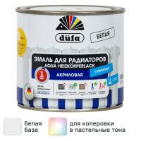 Эмаль для радиаторов Dufa акриловая глянцевая цвет белый 0.5 л