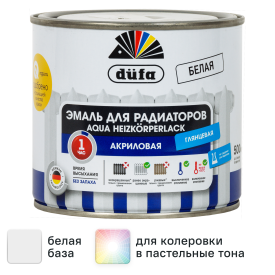 Эмаль для радиаторов Dufa акриловая глянцевая цвет белый 0.5 л