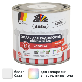 Эмаль для радиаторов Dufa алкидная глянцевая цвет белый 0.5 л