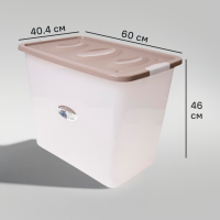 Ящик Астело 60x48x40.4 см пластик с крышкой на колесах цвет прозрачный