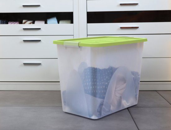 Ящик Астело 60x48x40.4 см пластик с крышкой на колесах цвет прозрачный