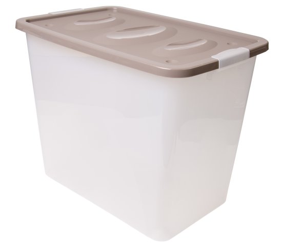 Ящик Астело 60x48x40.4 см пластик с крышкой на колесах цвет прозрачный