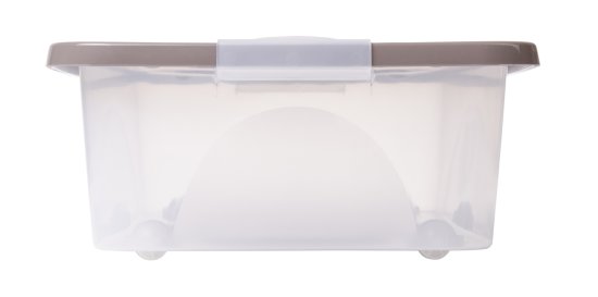 Ящик Астело 60x18x40.4 см пластик с крышкой на колесах цвет прозрачный