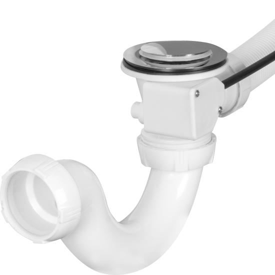 Сифон для ванны Equation с выпуском полуавтомат хром