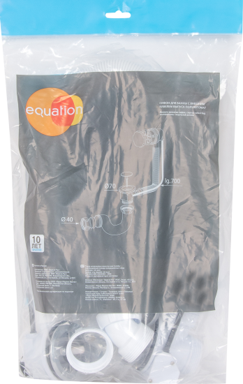 Сифон для ванны Equation с выпуском полуавтомат хром