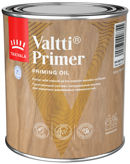 Грунтовка по дереву антисептическая Tikkurila Valtti Primer бесцветная 0.9 л
