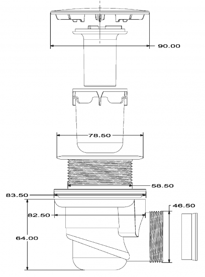 Сифон для душевого поддона Vidage с выпуском d 60 мм