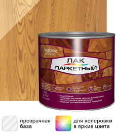 Лак паркетный алкид-уретановый Eurotex Exclusive полуматовый бесцветный 0.75 л