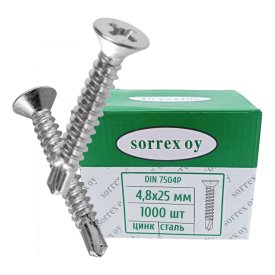 Саморез SORREX 7504P-ZN-M4.8X25