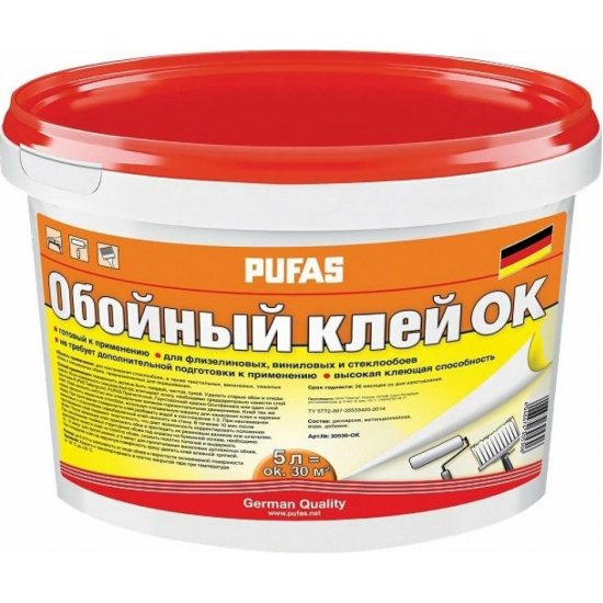 Клей для флизелиновых, виниловых и стеклообоев Pufas тов-084757