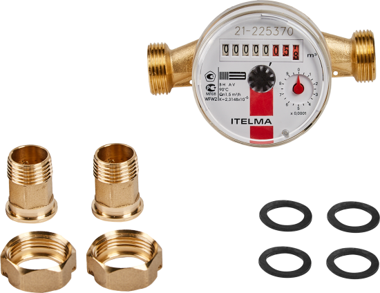 Счётчик для горячей воды Itelma 1/2