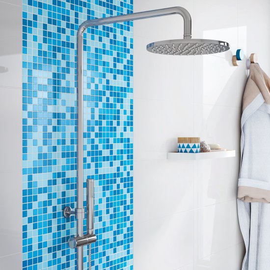 Мозаика стеклянная Artens Swam 32.7x32.7 см цвет голубой