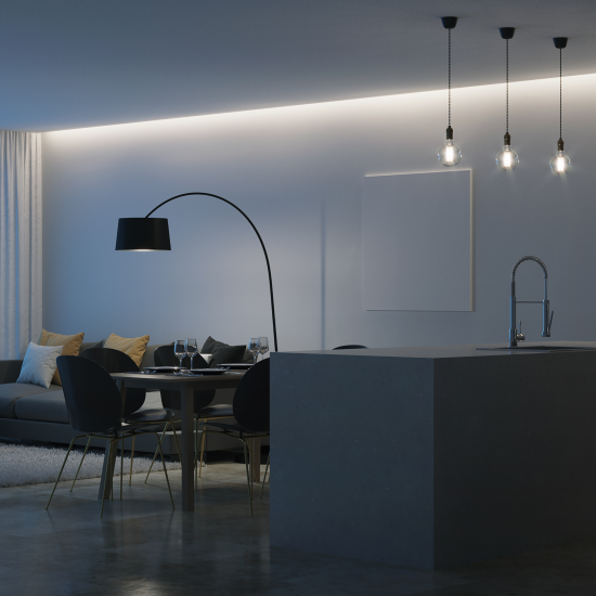 Светодиодная лента Apeyron SMD2835 12В 10 мм 2м 14.4 Вт/м 120диод/м 1400 лм/м 6500 К холодный белый свет