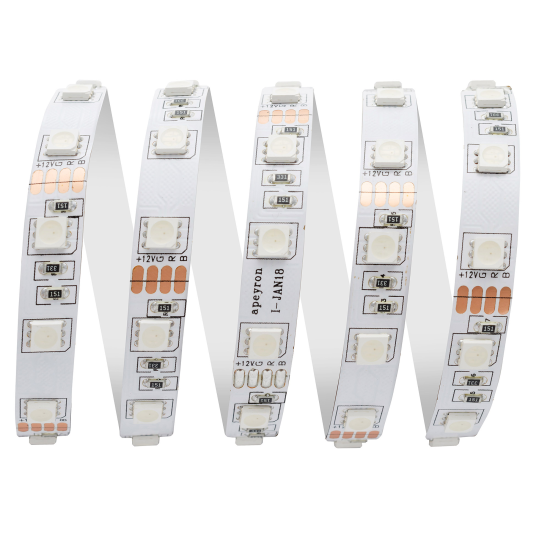 Комплект светодиодной ленты для контурной подсветки Apeyron SMD5050 12В 10 мм 3м 10 Вт/м 60диод/м 700 лм/м RGB