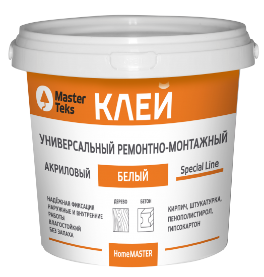 Клей акриловый MasterTeks ремонтно-монтажный белый 1.7 кг