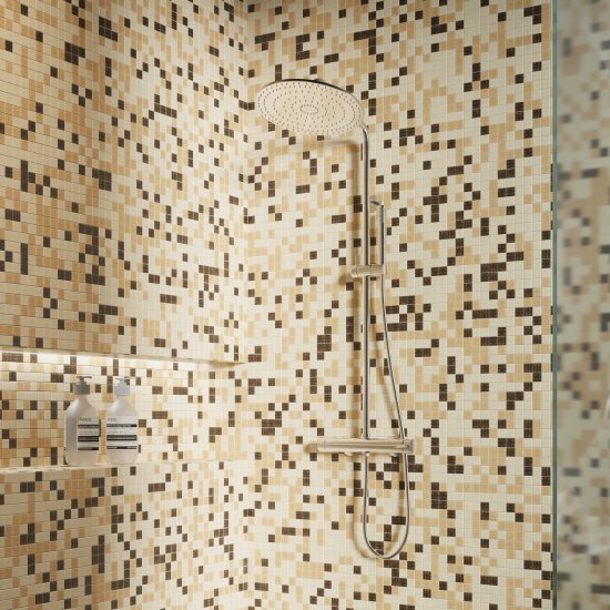 Мозаика стеклянная Artens Swam 32.7x32.7 см цвет бежево-коричневый