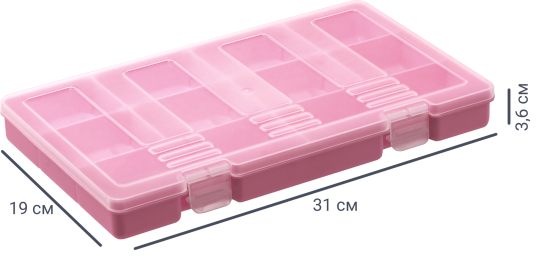 Органайзер для хранения Фолди 31x3.6x19 см пластик цвет розовый