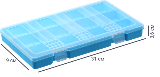 Органайзер для хранения Фолди 31x3.6x19 см пластик цвет голубой