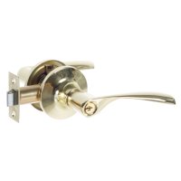 Ручка дверная на розетке Avers 8023-01 с ключом и фиксатором золото