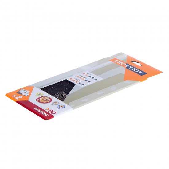 Лист сетчатый шлифовальный Dexter P80 280x115 мм, 2 шт.