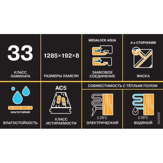 Ламинат 33 класс Classen Casa Energy дуб натуральный бежевый/кабрило рустик 1285х192х8 мм 1,973 кв.м с фаской влагостойкий