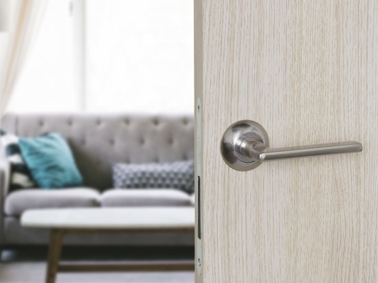 Ручка дверная на розетке Фабрика Замков A 101 алюминий гальваническое покрытие цвет матовый никель