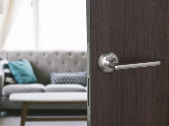 Ручка дверная на розетке Фабрика Замков A 101 алюминий гальваническое покрытие цвет матовый никель