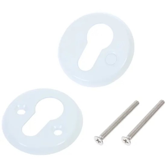 Накладка дверная для финских дверей Фабрика замков под цилиндр Е 002 алюминий цвет белый