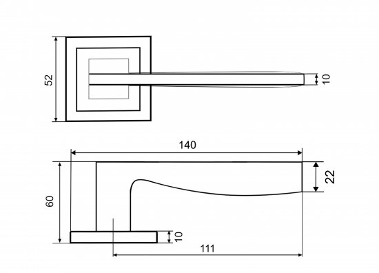 Ручка дверная на розетке Фабрика замков A 201 алюминий гальваническое покрытие цвет матовый никель