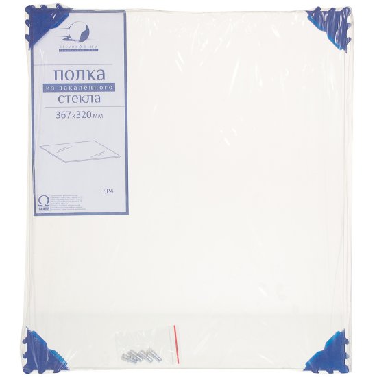 Полка для кухонного шкафа прямоугольная 36.7x32 см стекло цвет прозрачный