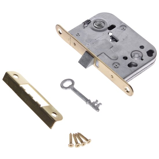 Замок врезной для финских дверей Фабрика замков под ключ L 004 цвет матовое золото