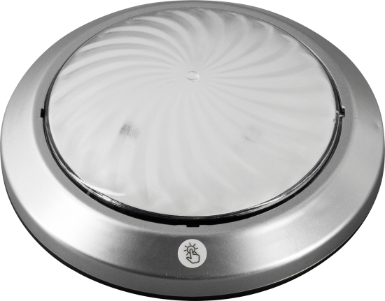 Фонарь пушлайт круглый цвет серебро