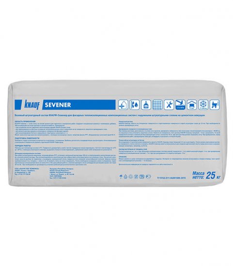Штукатурно-клеевая смесь для теплоизоляции Knauf Севенер 25 кг