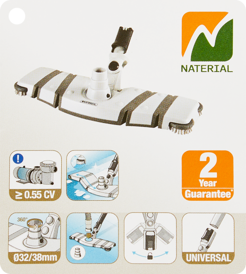 Щетка для бассейна Naterial вакуумная 20 см пластик