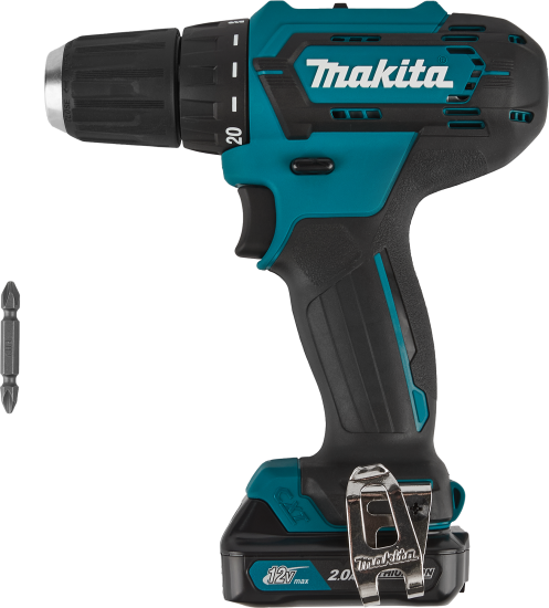 Дрель-шуруповерт аккумуляторная Makita DF333DWAE, 12 В Li-ion, 2x2 Ач