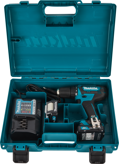 Дрель-шуруповерт аккумуляторная Makita DF333DWAE, 12 В Li-ion, 2x2 Ач