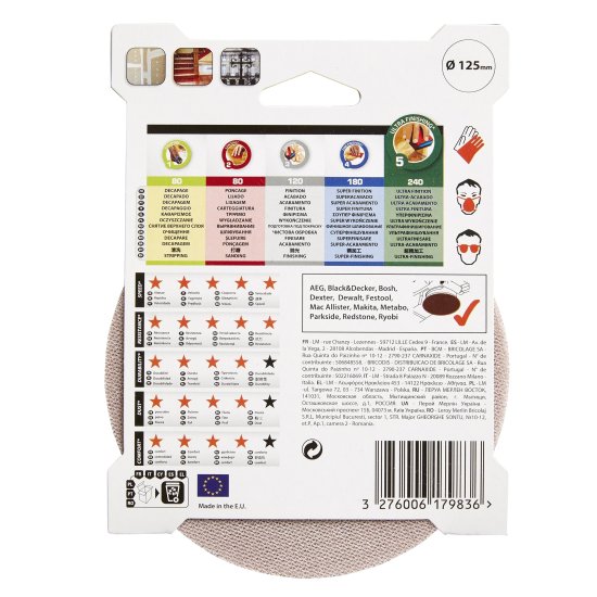 Круг сетчатый шлифовальный Dexter к.Pro P240 125 мм, 3 шт.