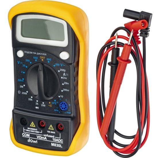 Мультиметр с изоляционным чехлом и подсветкой M830l